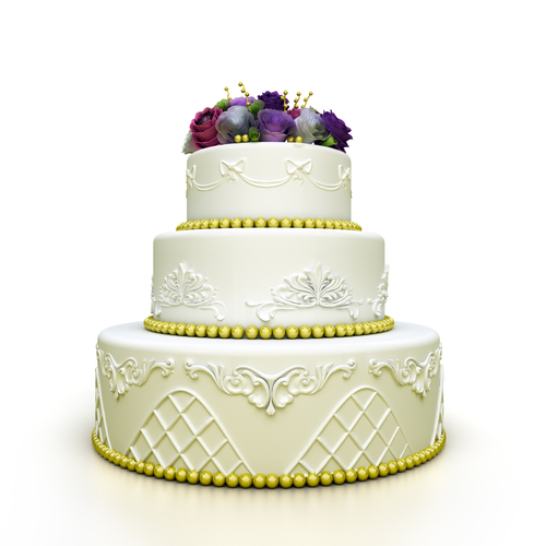 multi-tiered wedding cake